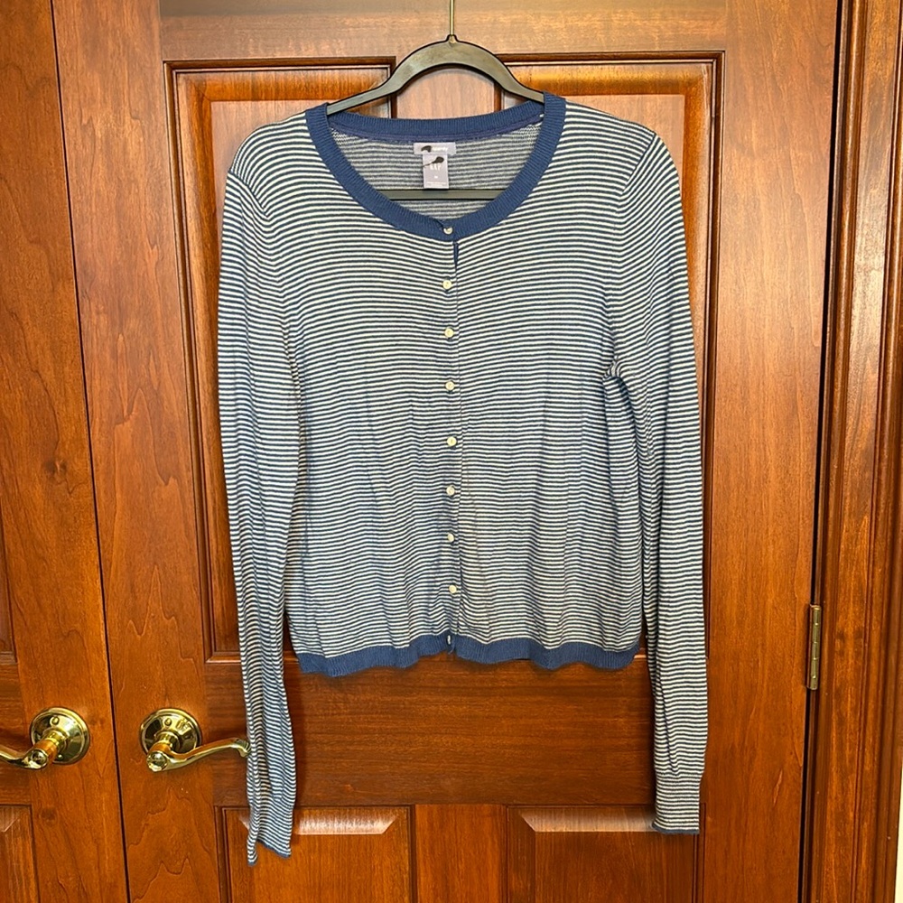 Gap maternity, blue and white striped sweater size M